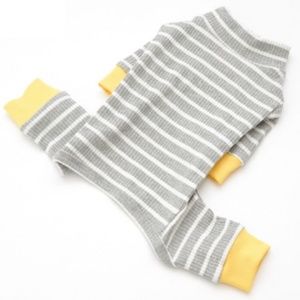 Color-block Stripe DOG Pajamas - GREY AND WHITE